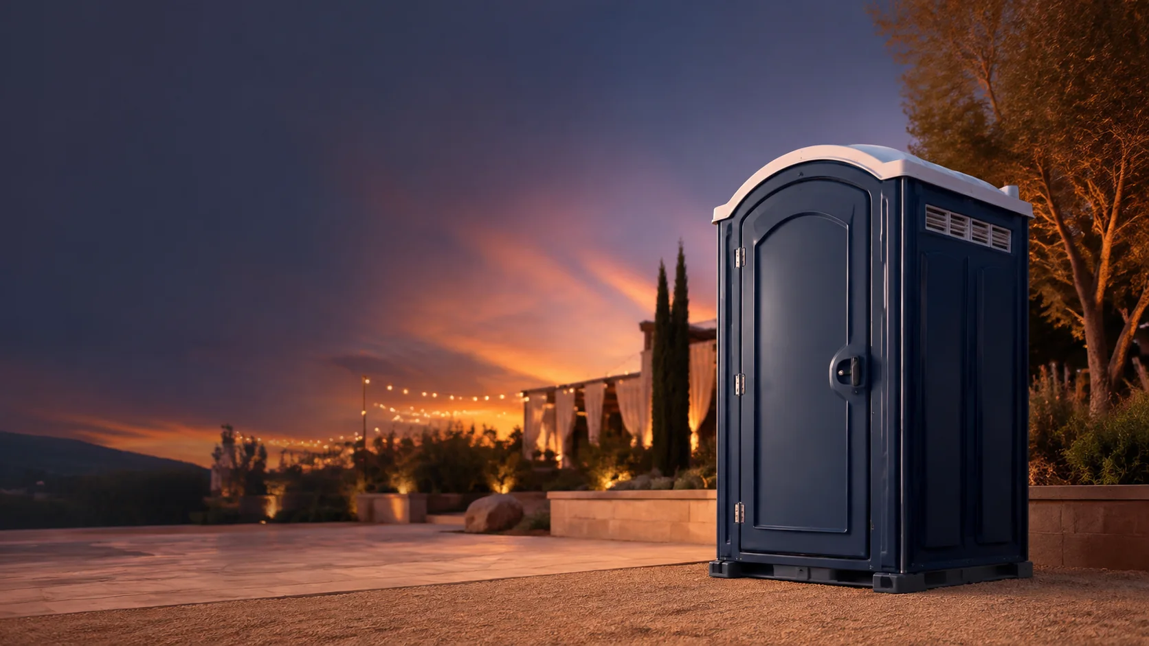Portable restroom shown for rental planning in Meridian, ID